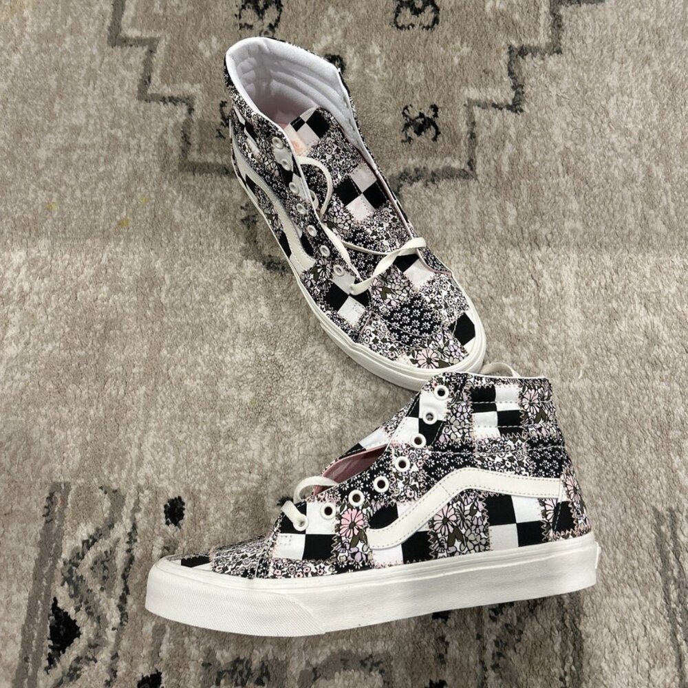 Vans Sk8-Hi Sneakers Men's Size 10.5 Patchwork Floral/ Marshmellow VN0A32QG9FY